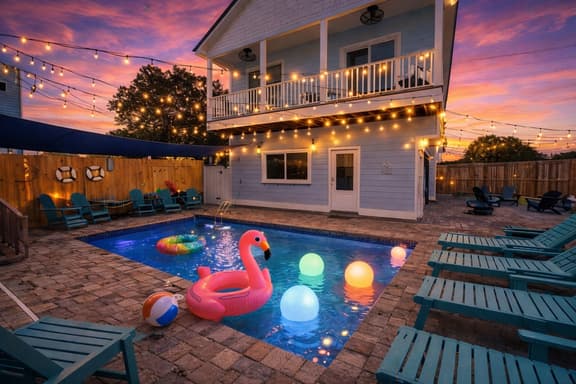 NEW Special Heated Saltwater Pool • GameRoom Beach